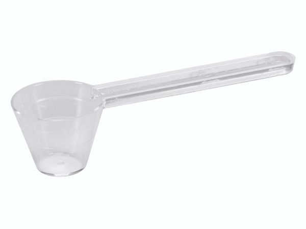 Dosing spoon marked with 1 and 2 ml