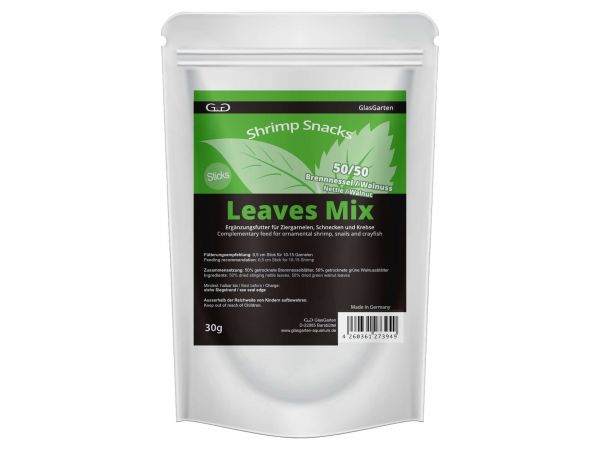 GlasGarten - Garnelenfutter Shrimp Snacks Leaves Mix, 30g