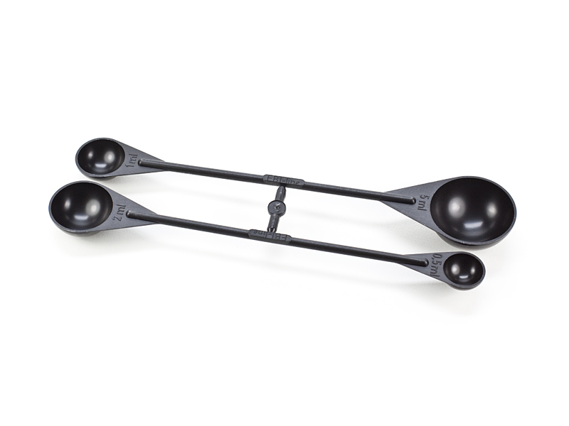 Dosage spoon / measuring spoon set EBI, size L, black | GARNELENHAUS