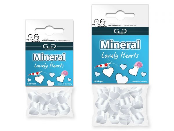 GlasGarten - Mineral Hearts (Mineralien-Herzchen) für Garnelen und Schnecken im Aquarium