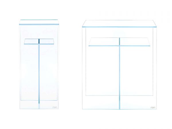 ADA Cube Cabinet Clear - Aquarium Unterschrank aus Weißglas